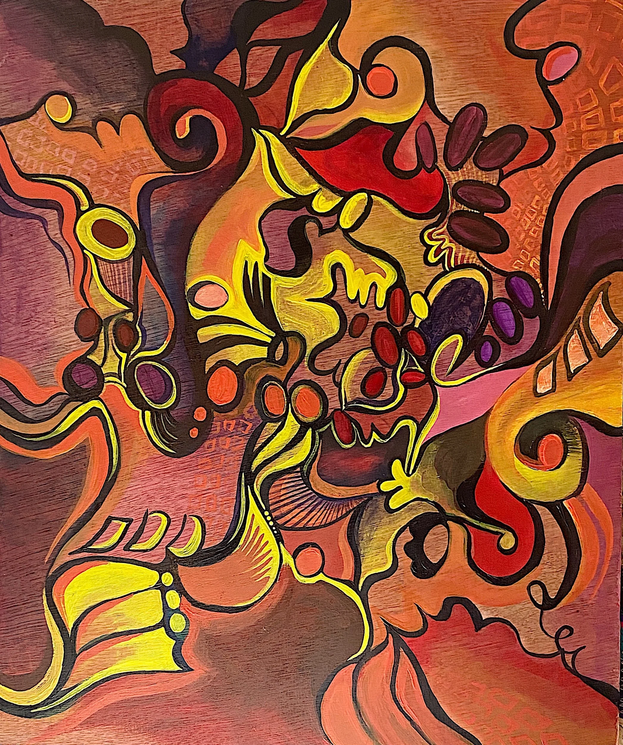  (Sold) 15”x18” acrylic on wood panel. 