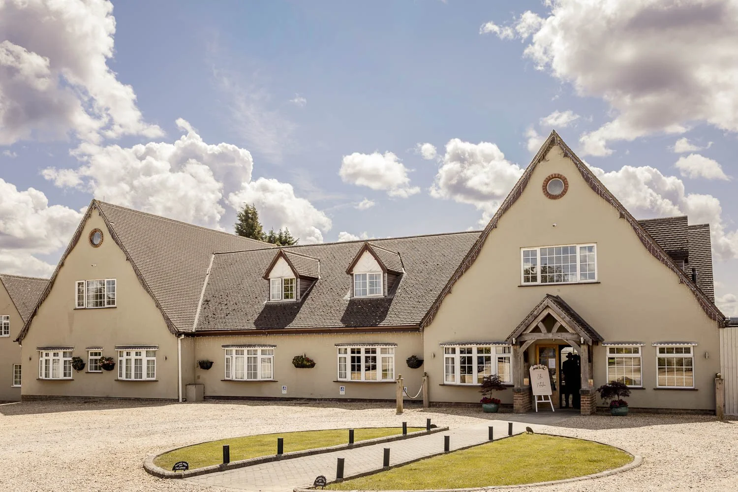 Exterior of Elmsthorpe wedding venue Badgers Mount Hotel