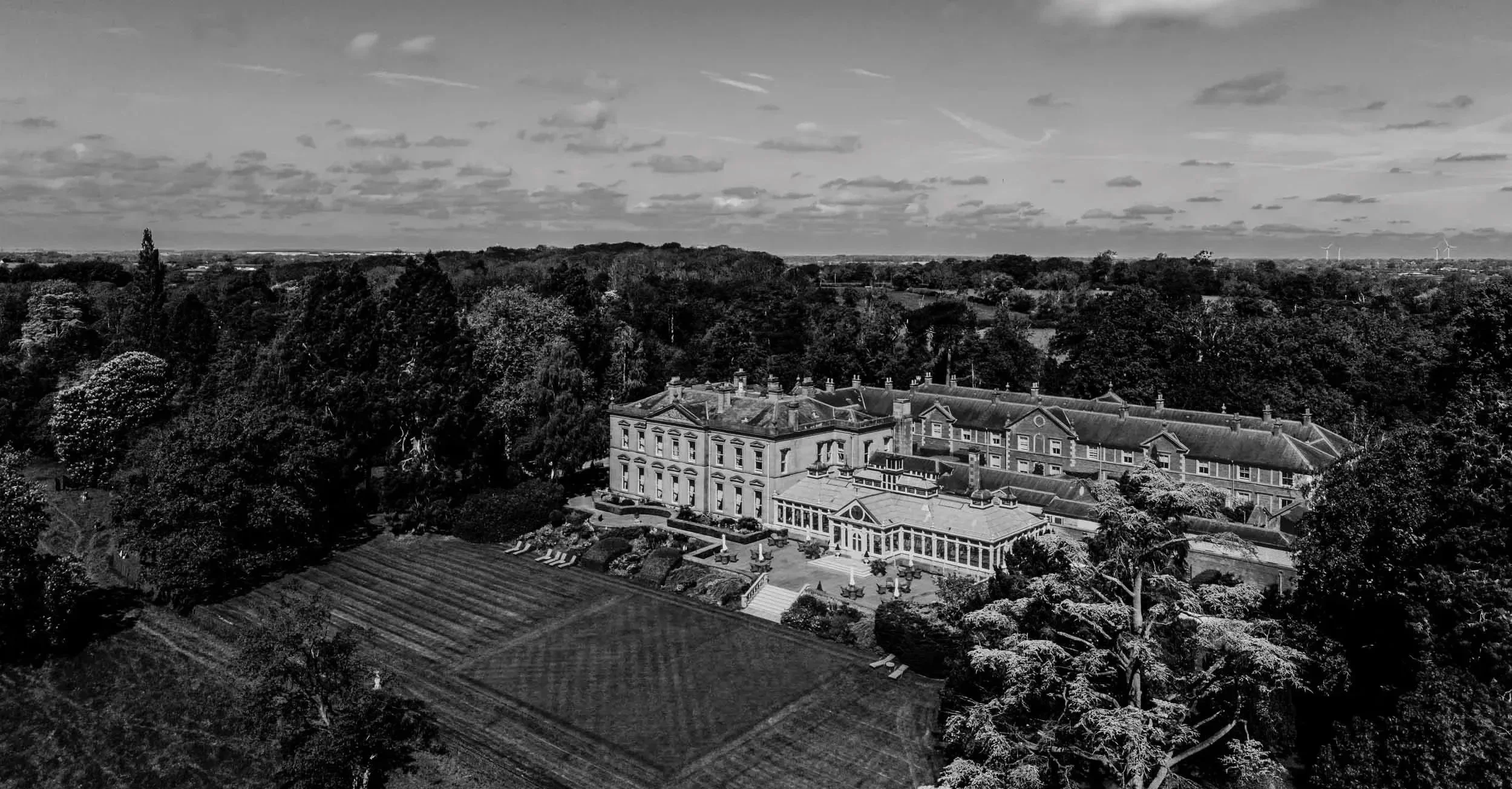 Aerial view of Kilworth House Hotel and Theatre
