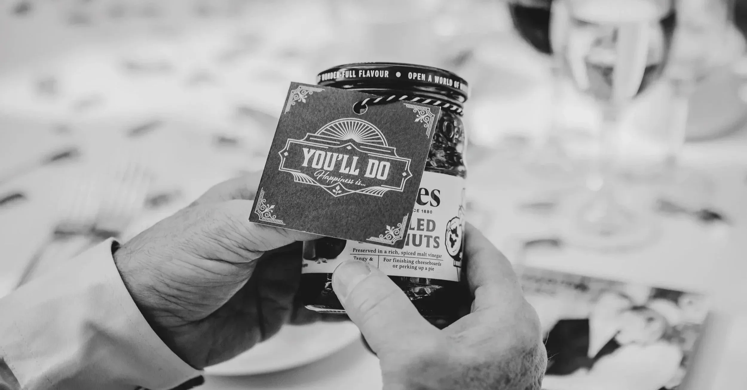 A funny gift to a new husband with a 'you'll do' tag
