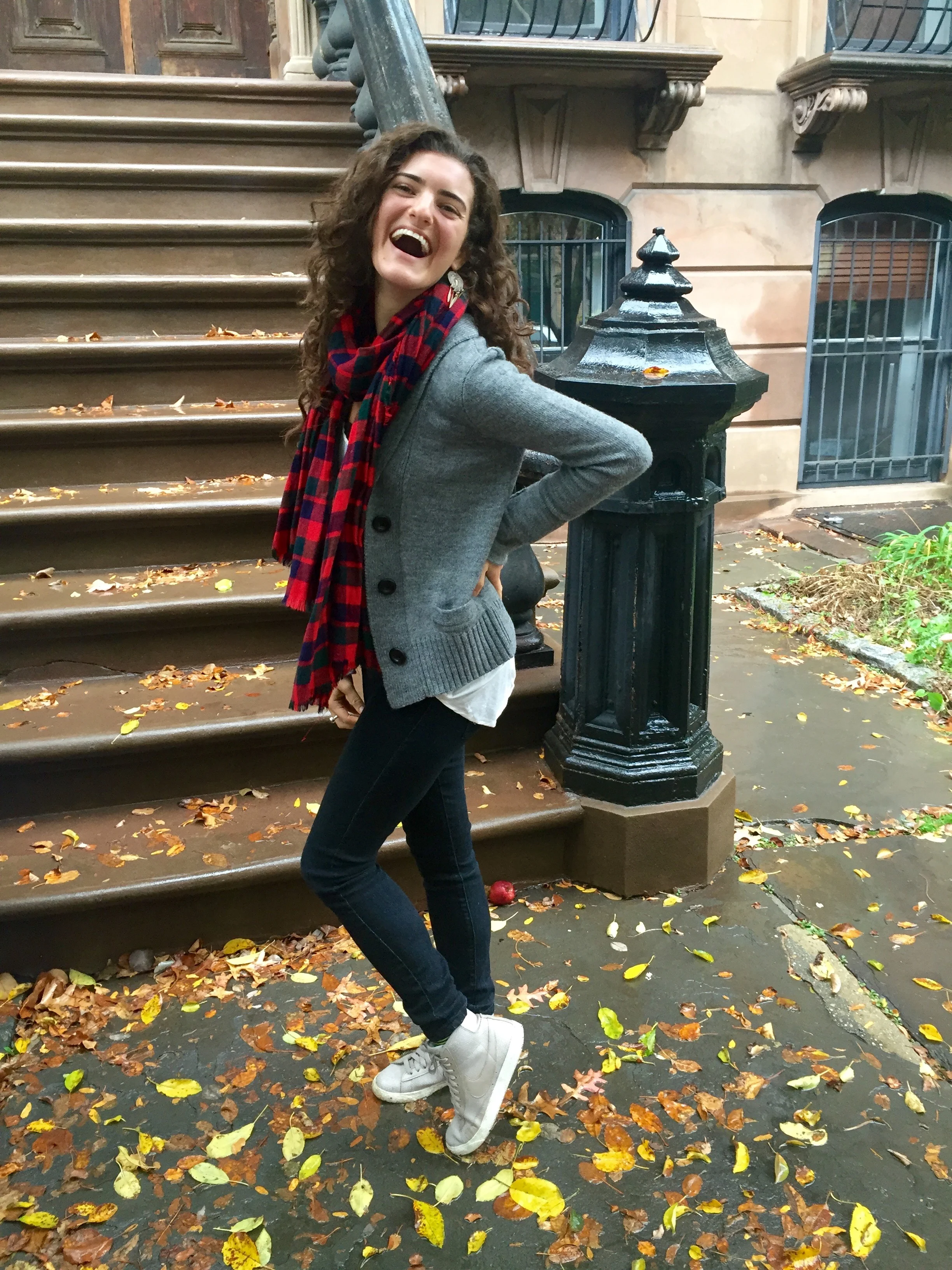 Jessica - @jbscheer Sweater: JCrew Jeans: Forever 21 White Top: Rag & Bone