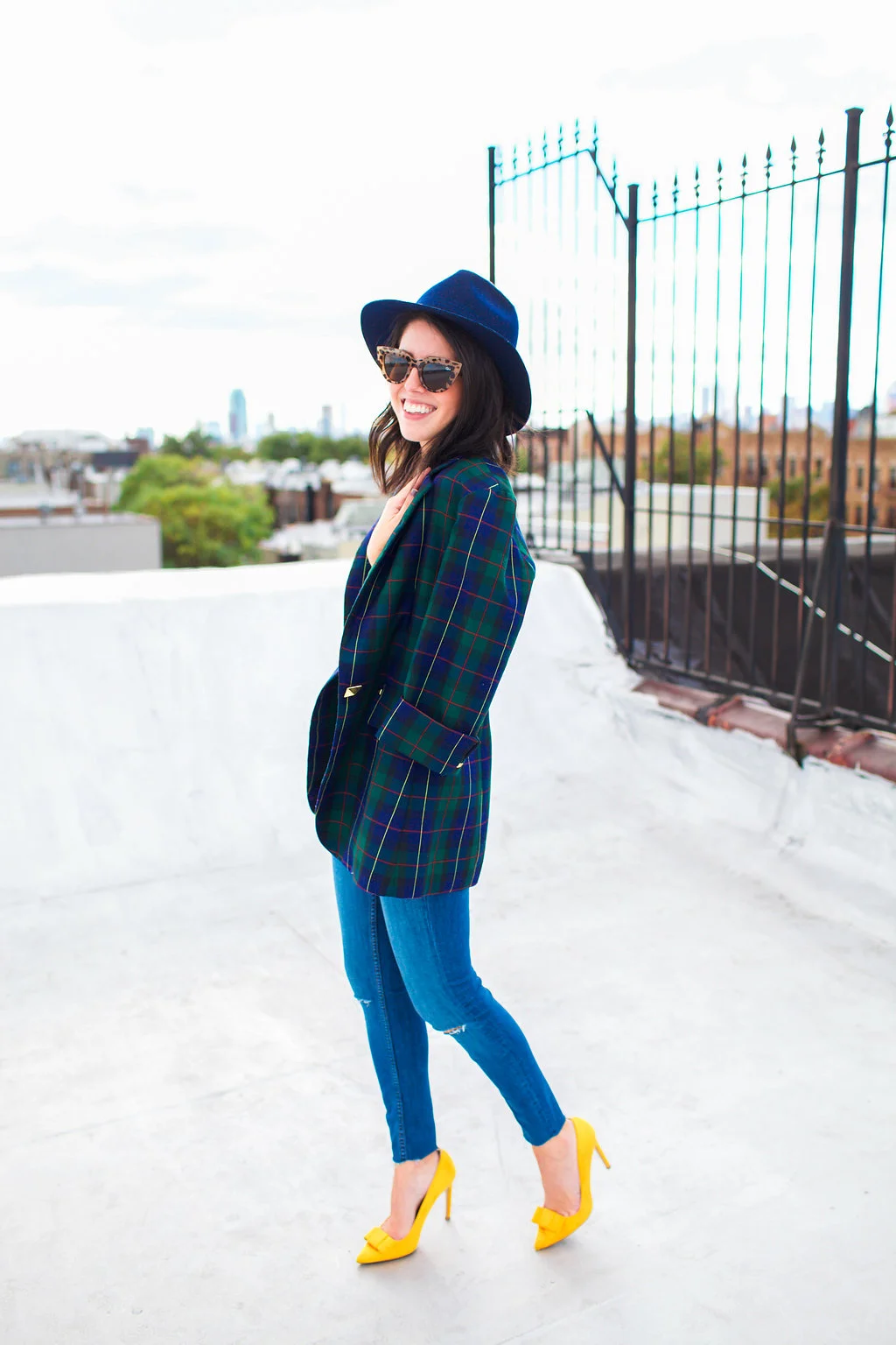  I never considered myself a particularly prepping person, but when I saw this oversized plaid blazer I quickly fell in love. The gold stud details and oversized fit were definitely more party than prep school, and styled the right way I thought it c