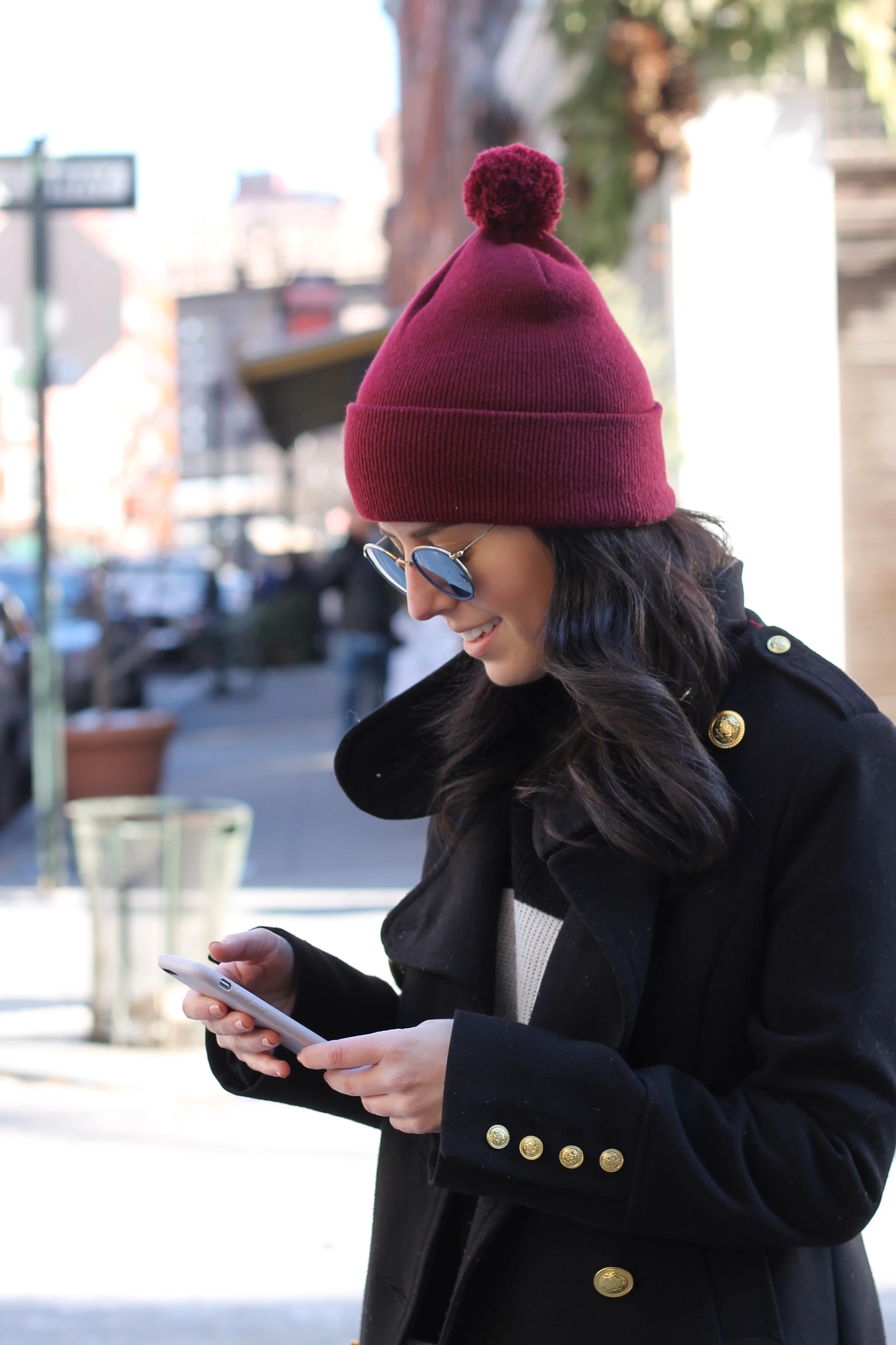 The weekend's calling, gotta go! Thanks for stopping by :) xox PR Jacket: Forever21 (similar here ) / Sweater: Zara (similar here , here , and here ) / Pants: Express (similar here and here ) / Booties: Christian Louboutin (similar here and here ) / Beanie: TopShop / Sunnies: Rayban Photos by Becca Siegel Photo