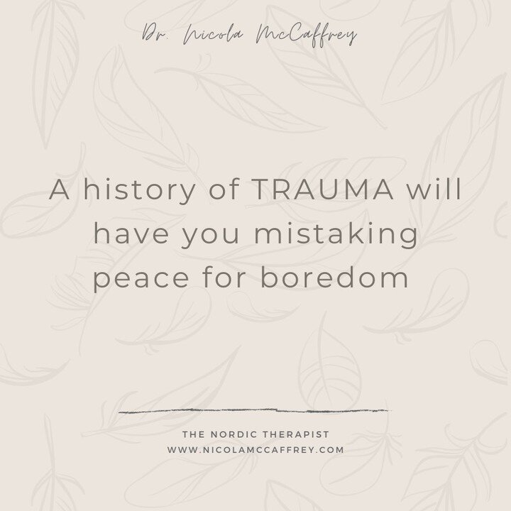 It's not always easy to embrace tranquility amidst the chaos. Sometimes, our past experiences cast a long shadow, making peace feel oddly unfamiliar and distinctly uncomfortable. Next time boredom shows up check in and get curious. Is this really bor