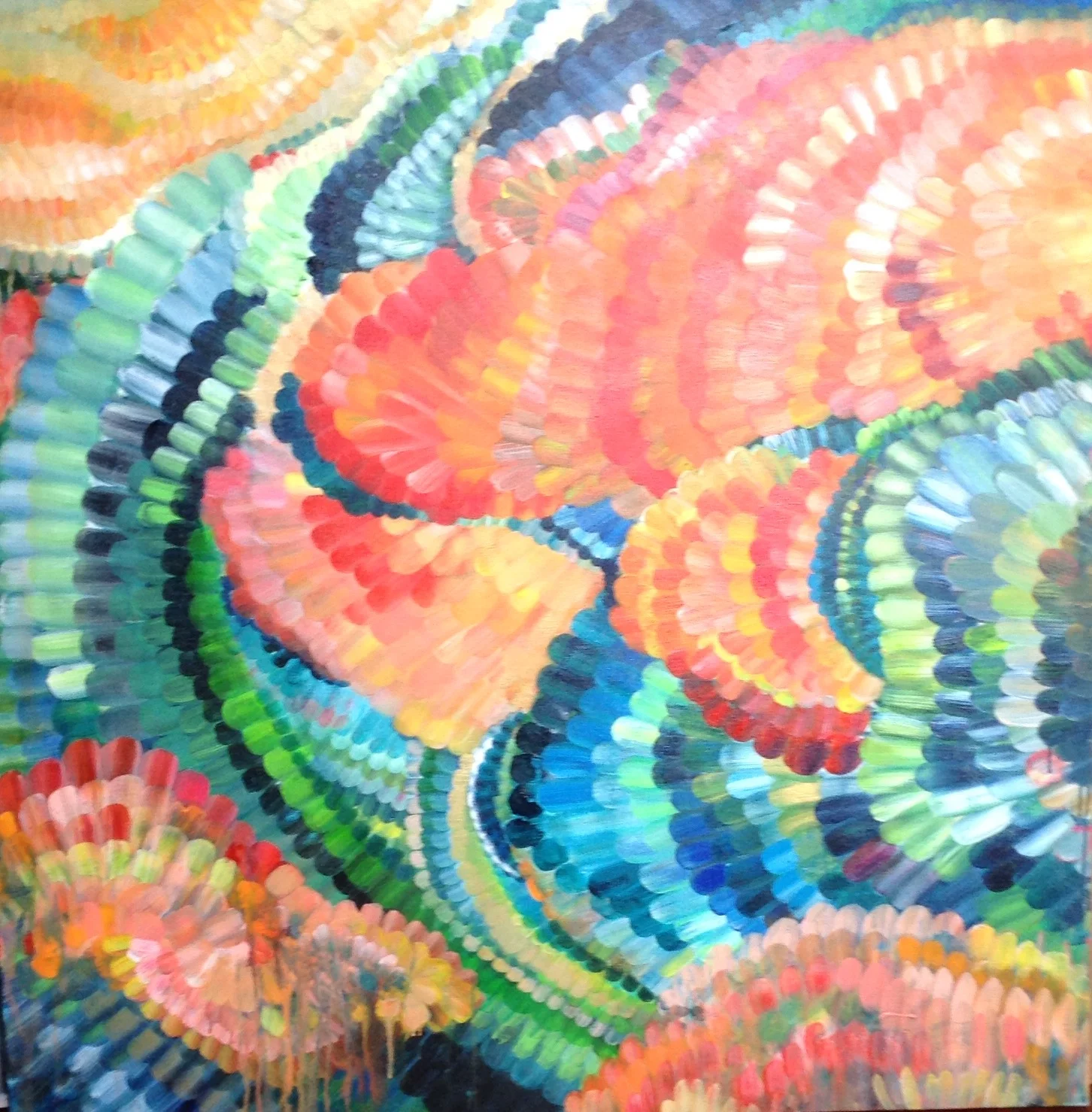 Blink and Dive In 48" x 48" acrylic on canvas SOLD