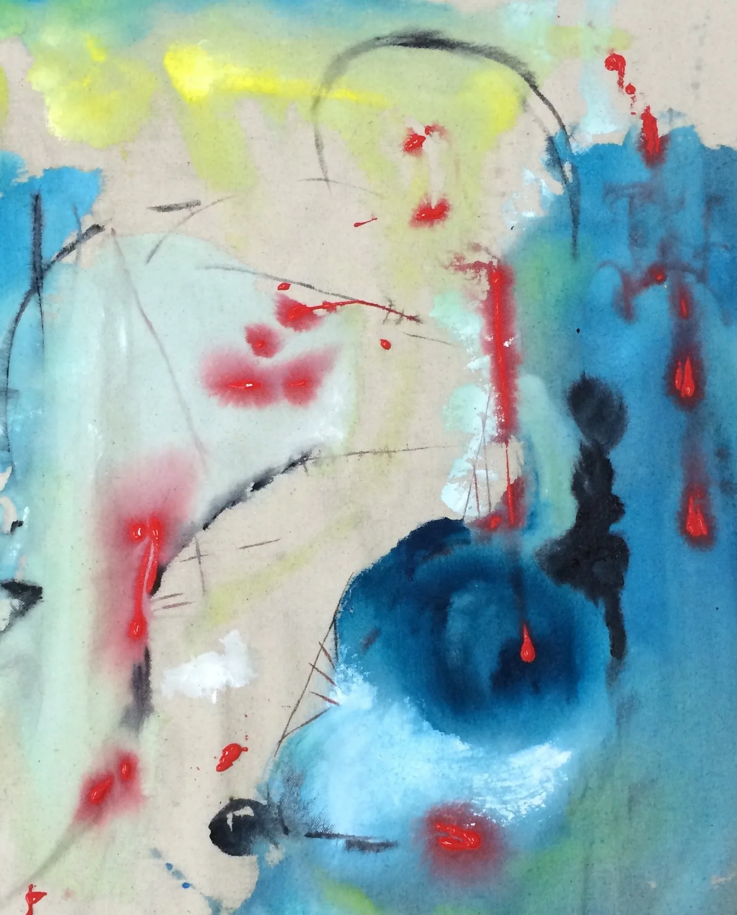 Between Points 23" x 29" acrylic on raw canvas AVAILABLE