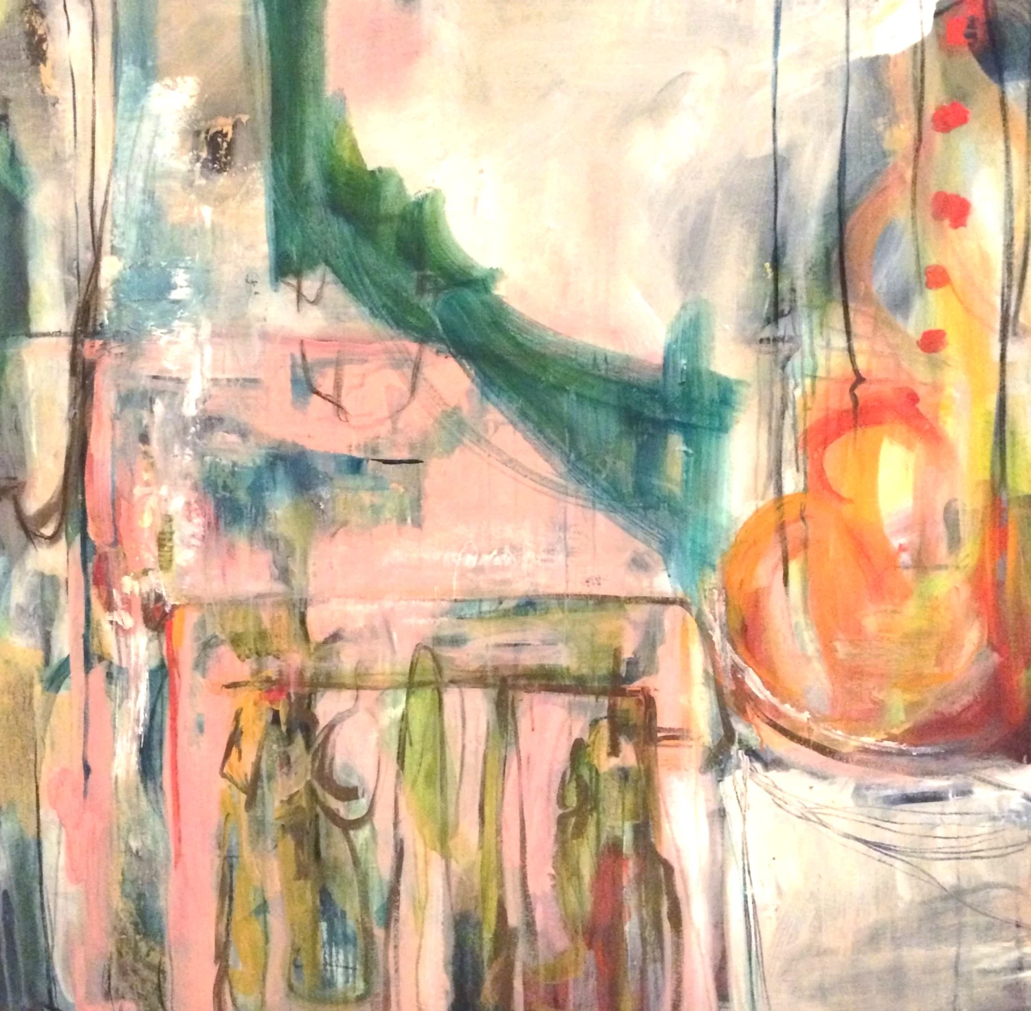 Wishbone 48" x 48" acrylic, charcoal on canvas SOLD