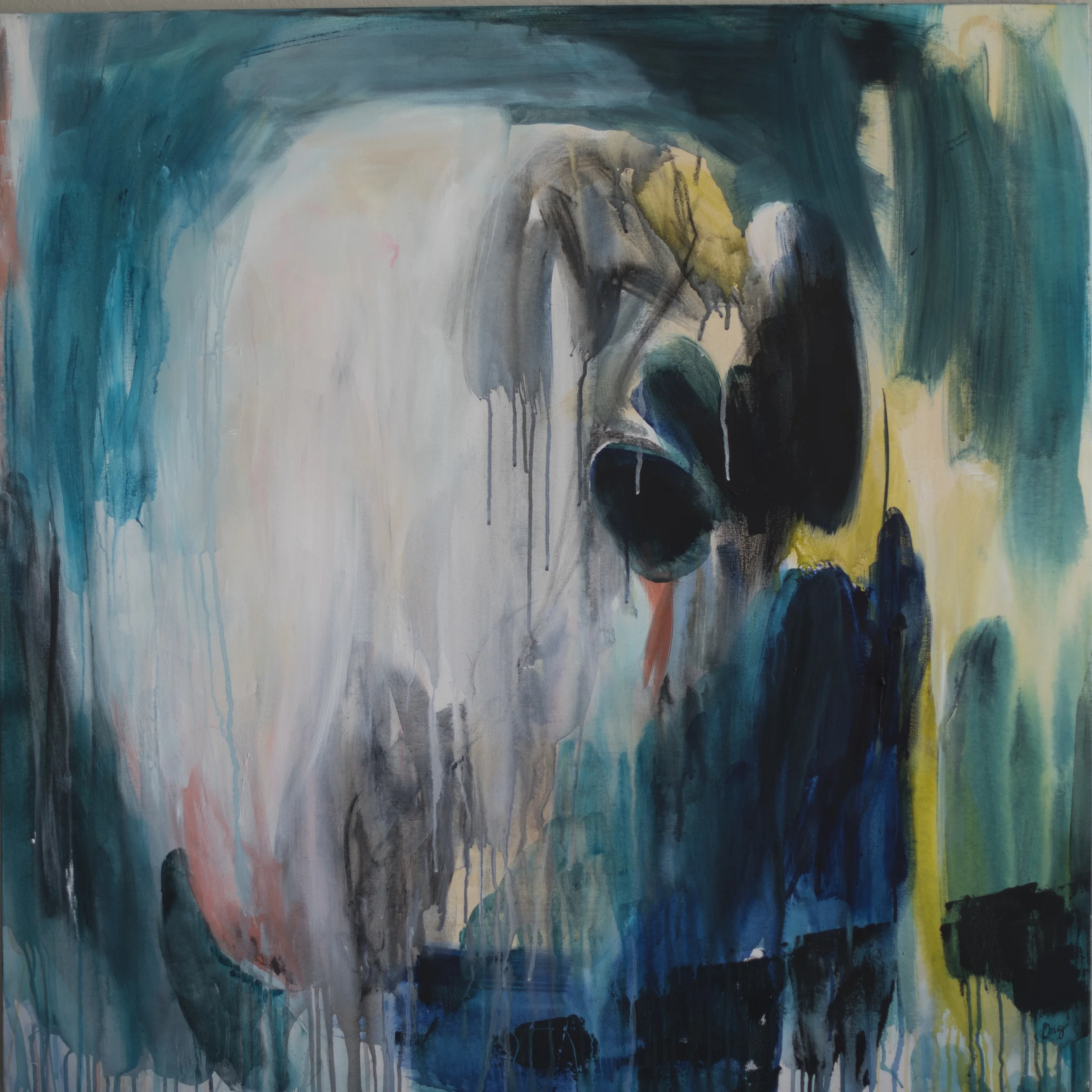 Nearshore 48" x 48" acrylic and charcoal on canvas AVAILABLE