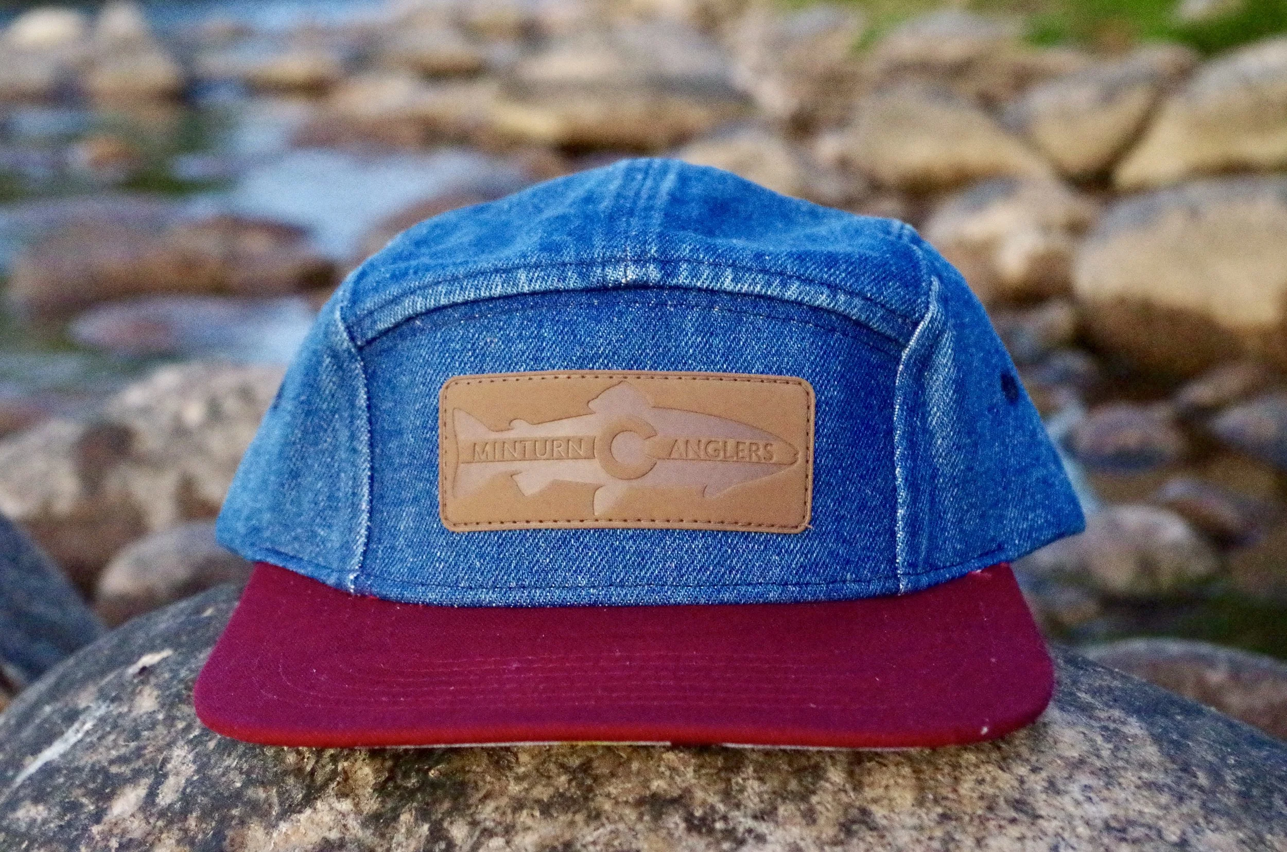 Denim Burgundy Five Panel