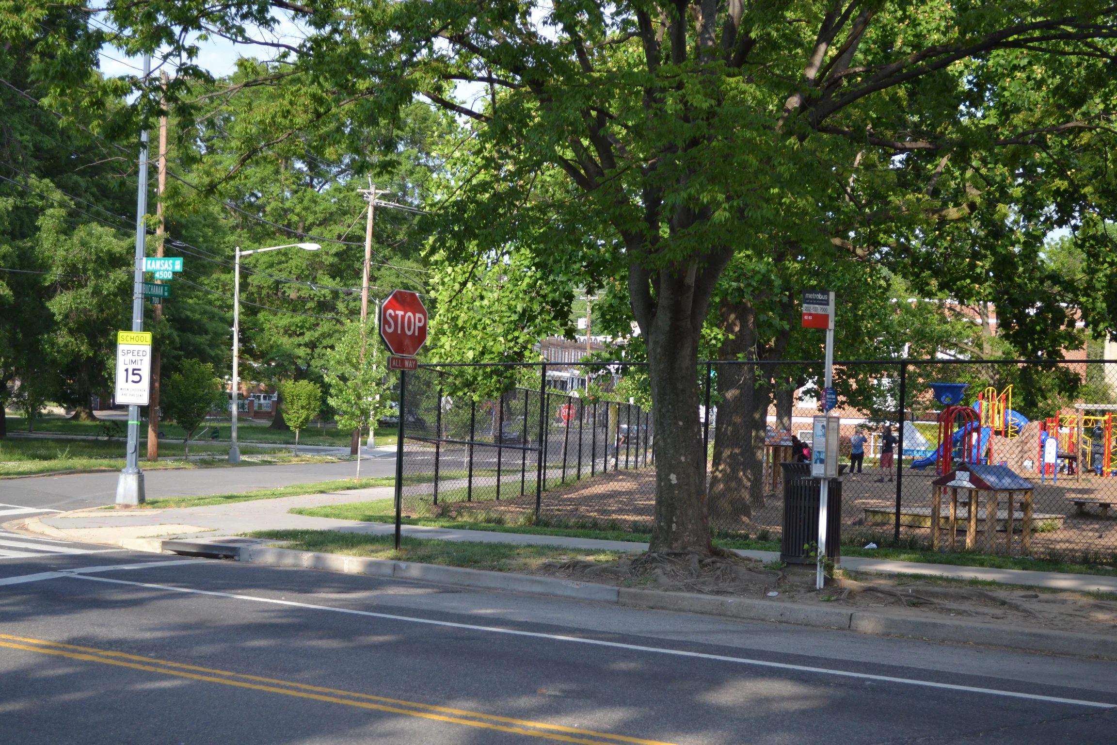 Bus stop at Kansas & Buchanan NW