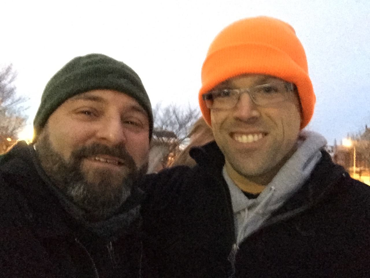   Rob Mandle poses for an obligatory selfie with Drew. 2/18/15     