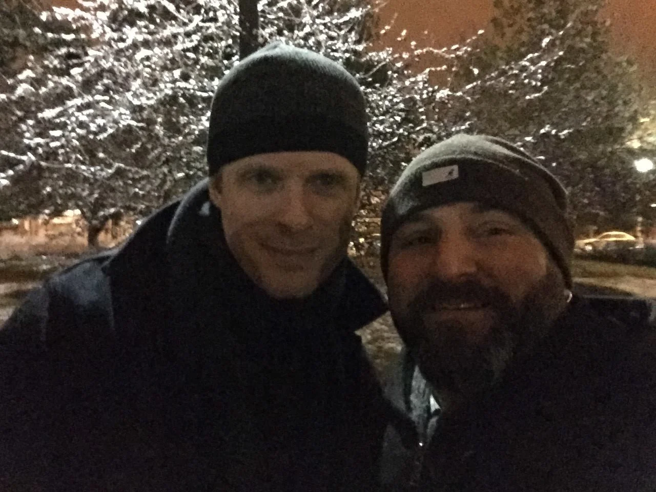 Original Petworth News and the new Petworth News in one photo: Bill Crandall in an obligatory selfie with Drew. January 21, 2015