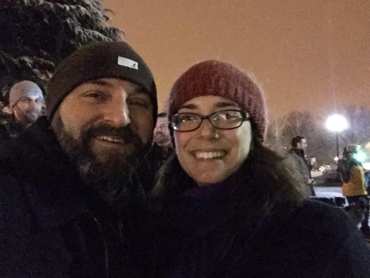 Maria Mandle poses for an obligatory selfie with Drew. Jan 21, 2015