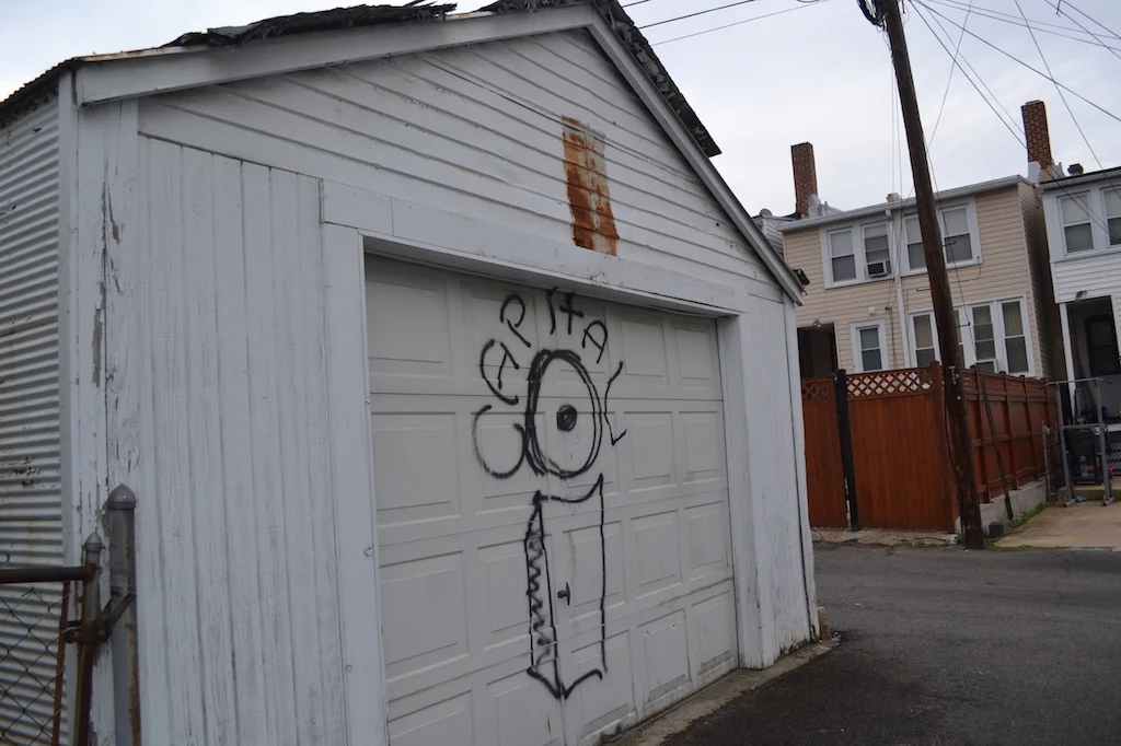 This "Capital i" was on a couple of garage doors.