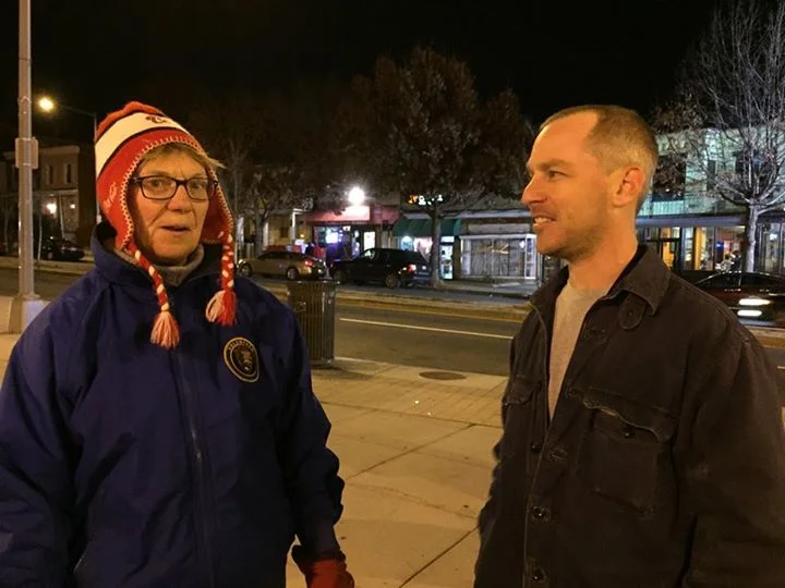 Carol Herwig and Dan Silverman at the MPD neighborhood walk-through, December 27, 2014