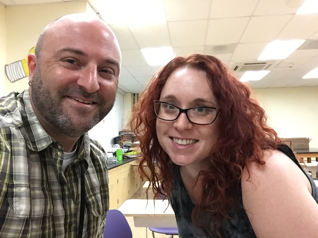 Sarah Levine, the awesome note-taker, poses for a selfie with Drew.