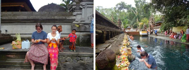 Alex and his girlfriend Isti participating in a water cleansing ceremony in Bali (courtesy Alex McCoy)