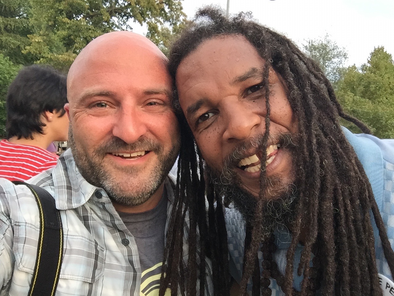   Baba Ras D poses for a selfie with Drew at the  Petworth Jazz Project . August 29, 2015.  