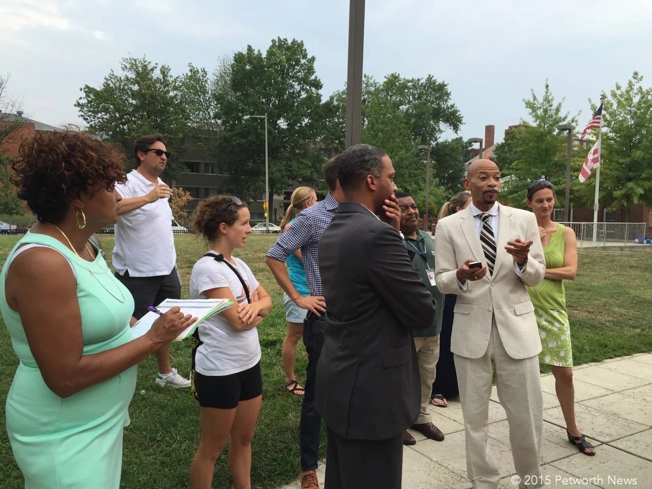 DPR Chief of Staff John Stokes discusses the playground equipment.