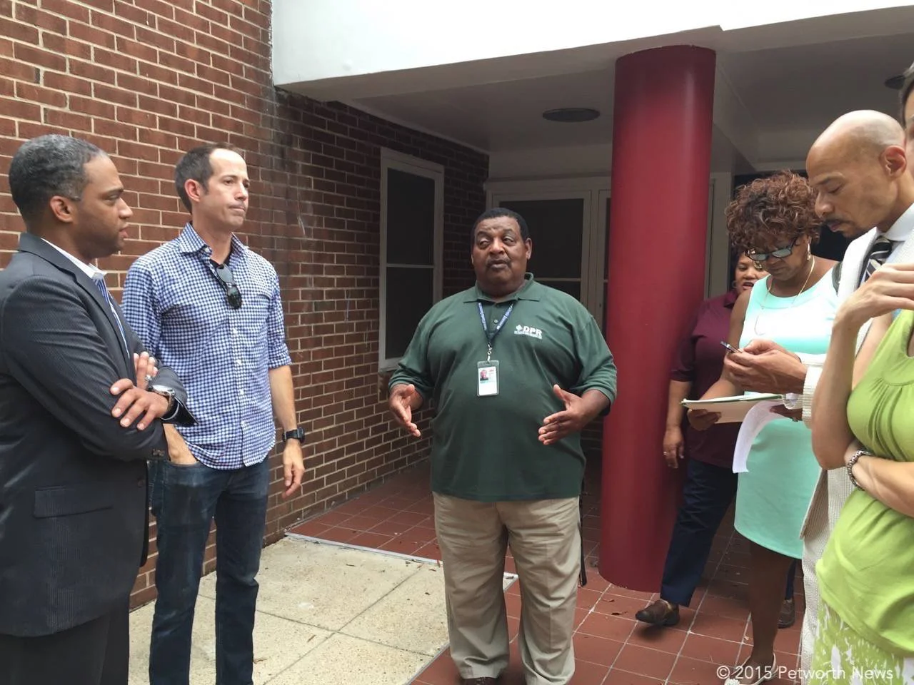 CM Todd talking with DPR staff Clarence Anderson and Karla Kelley (in back). 