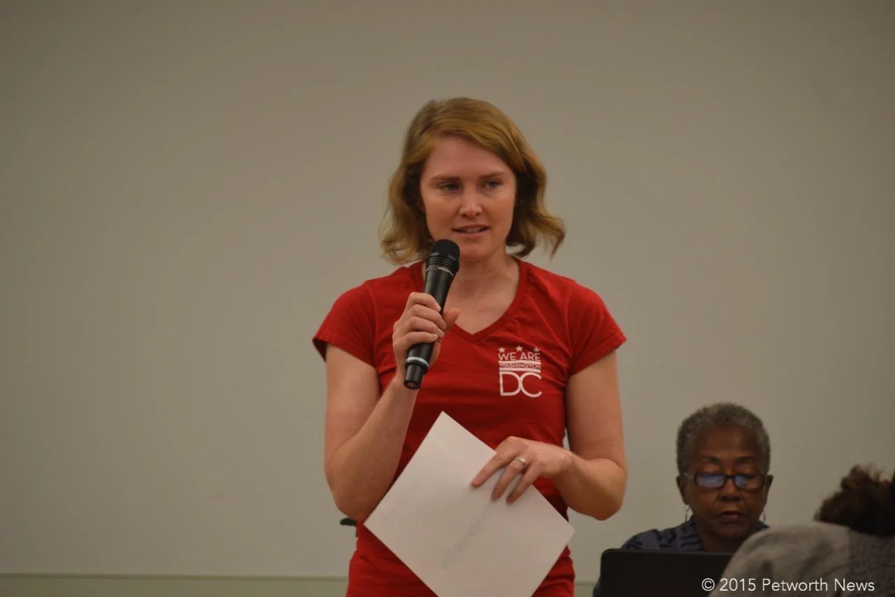 Meghan Kanagy discussing 16th Street bus line