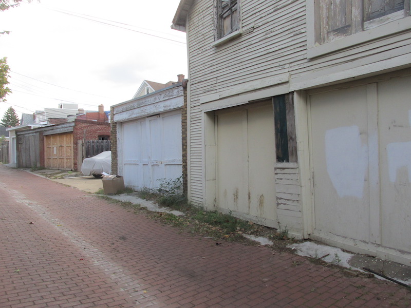 Garages and parking pads abound on the north side of the 700 block of Rock Creek Church Road. (Courtesy of Park View DC.)