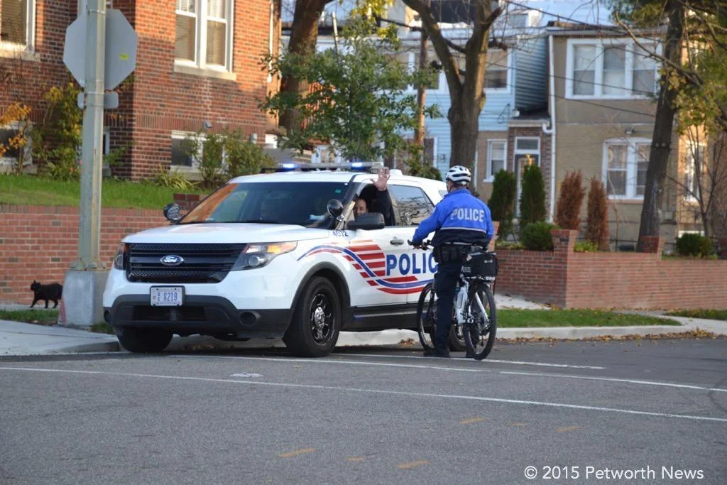 Officers patrolling along 7th Street NW
