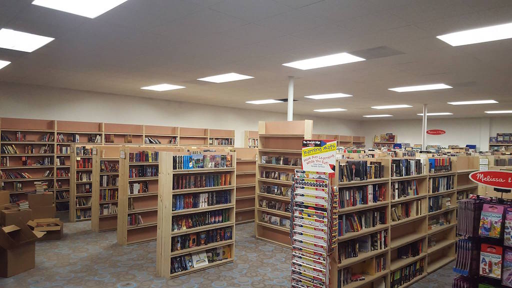 Almost done with shelving (just kidding, you're never done with shelving at a bookstore)