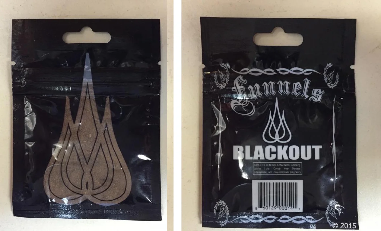 Blackout by Funnels, the package taken by Tax & Revenue and assumed to be synthetic drugs.