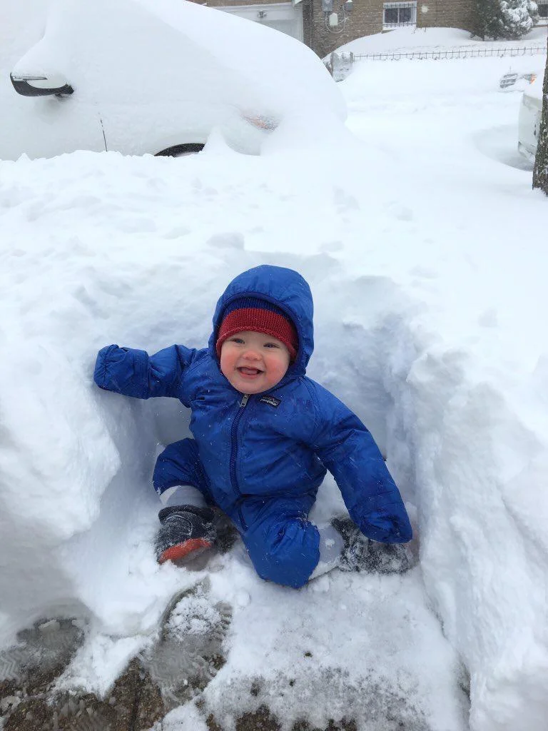 Baby Ingrid in the snow! ( Photo: Kate Lofgren)
