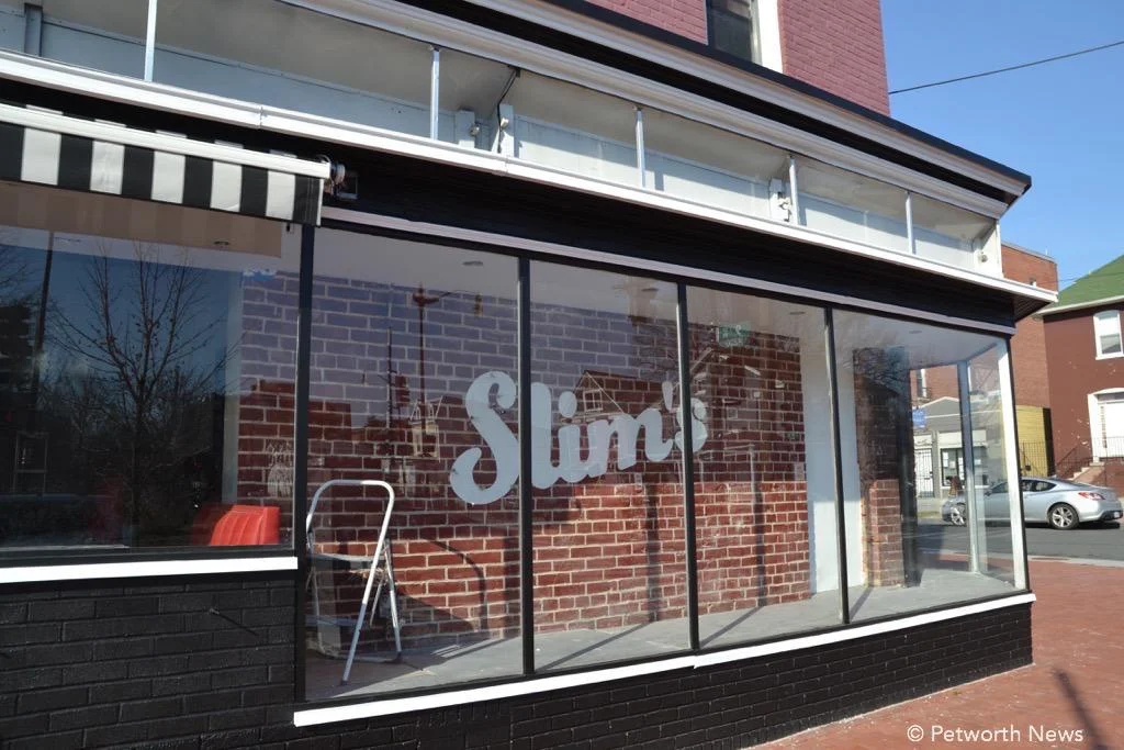 The front facade of Slim's Diner facing Upshur St NW.