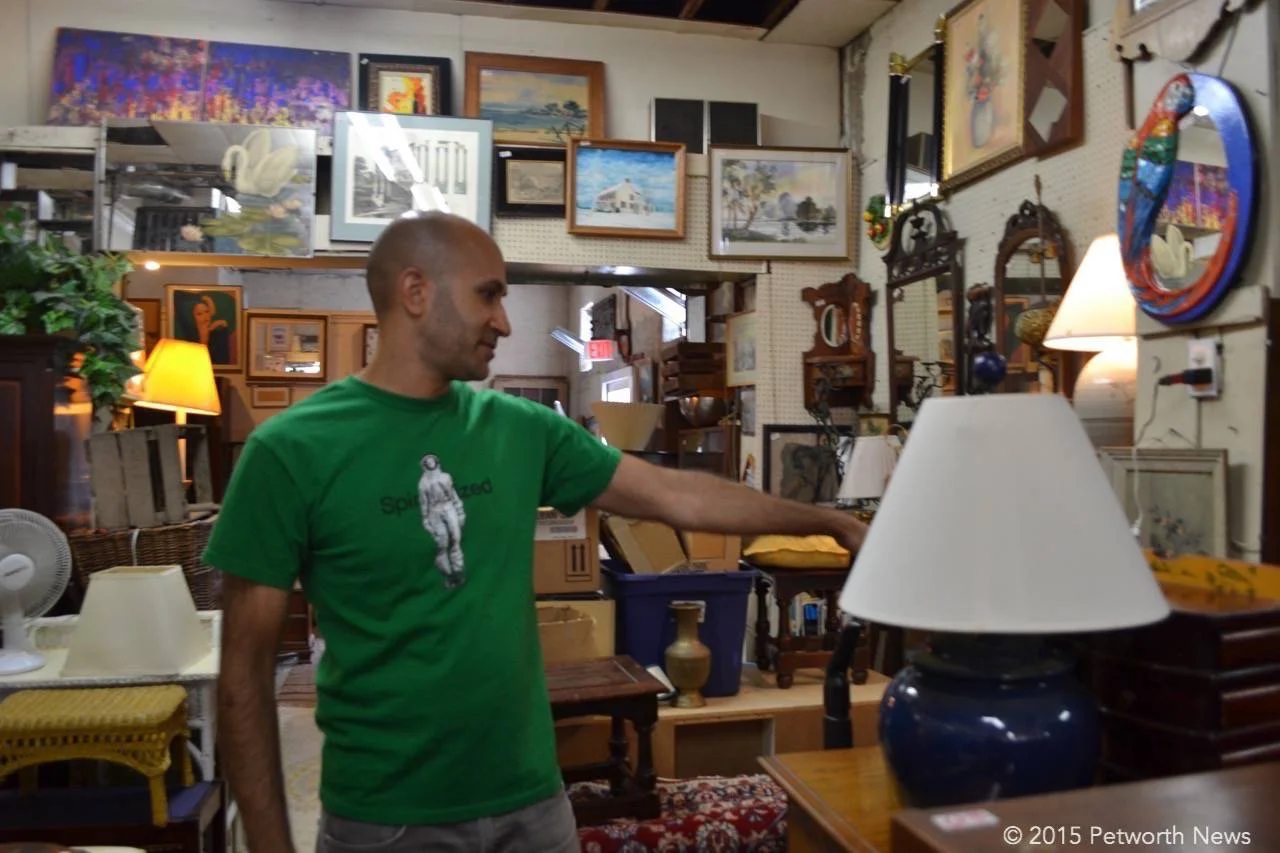 Tarek looking for the next new thing at Mom N Pop Antiques