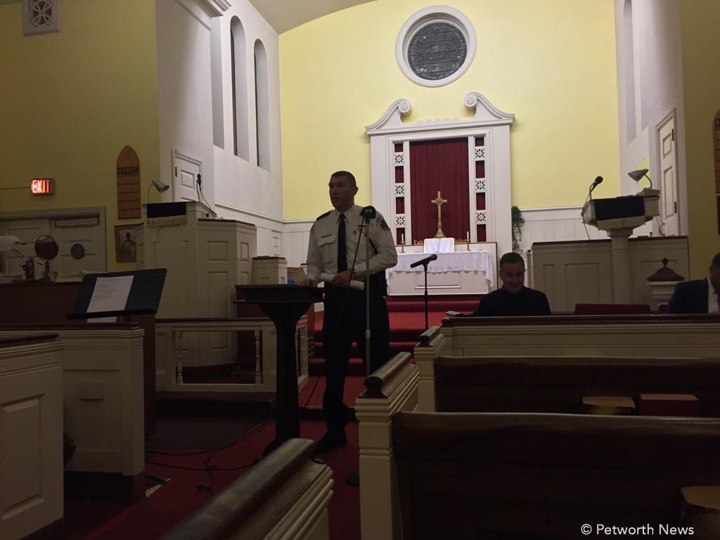 Lt. Lamond (apologies for the crappy pic, I left my camera at home and it got very dark in the church)