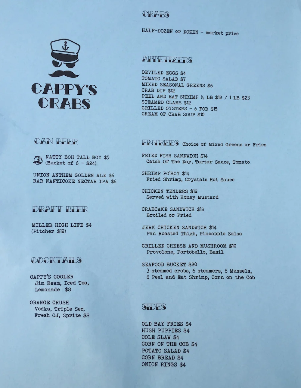The new menu