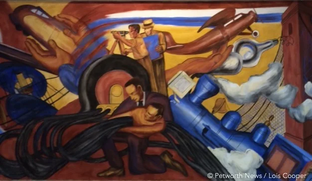 One of the restored murals inside main entrance