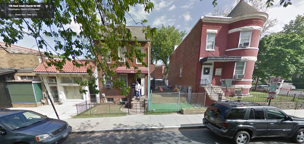 805 Rock Creek Church Road, with the daycare to the right (photo from Google Maps)