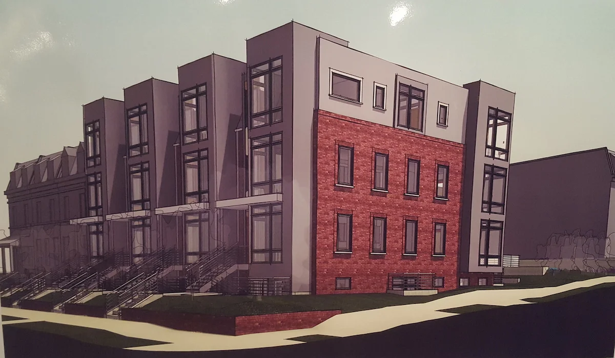 ERB rendering of the new rowhouses, courtesy Chris Broderick. 