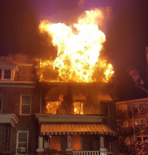 Fire on Iowa Ave destroys empty home, forces neighbors out of their damaged home