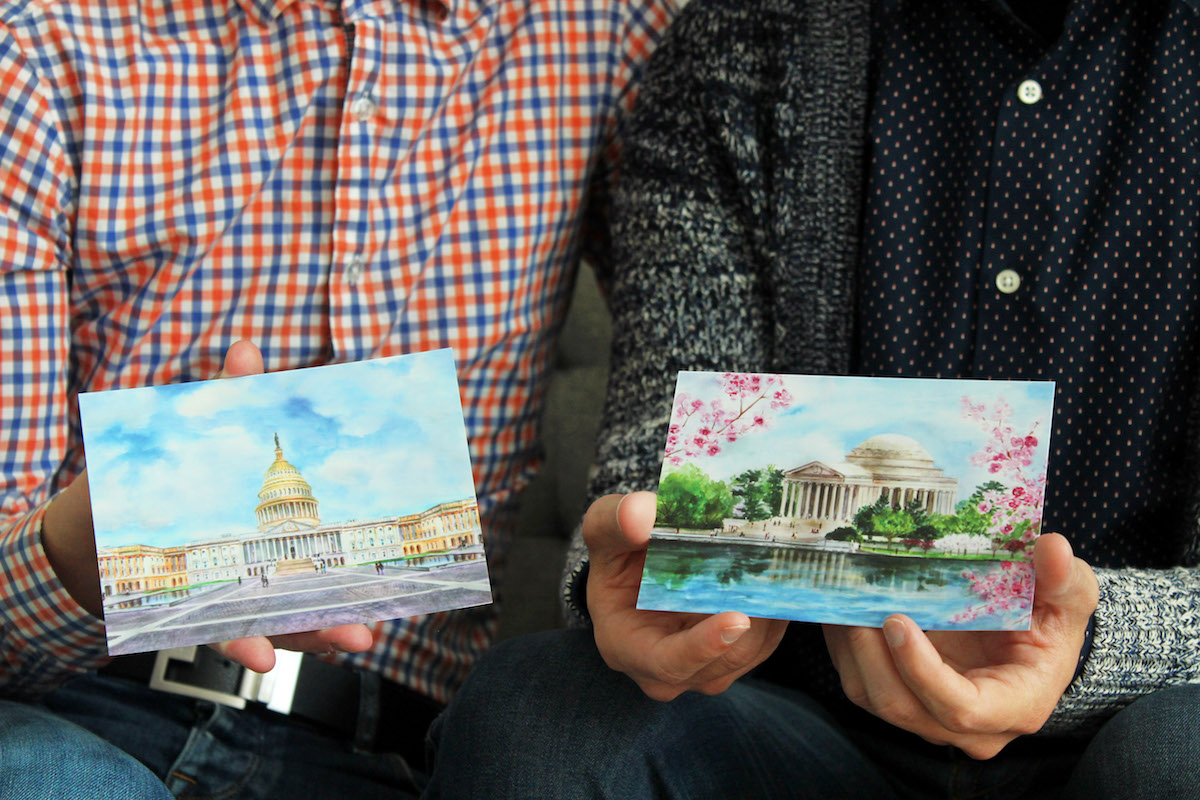 An example of the postcards available by Monumental Post