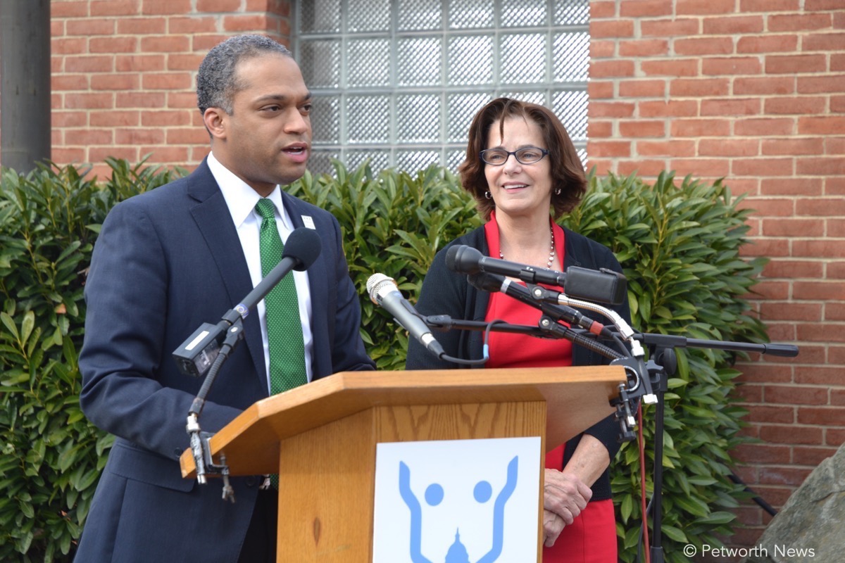 DC Councilmember Brandon Todd speaks at a press conference, with Councilmember Mary Cheh. February 7, 2017