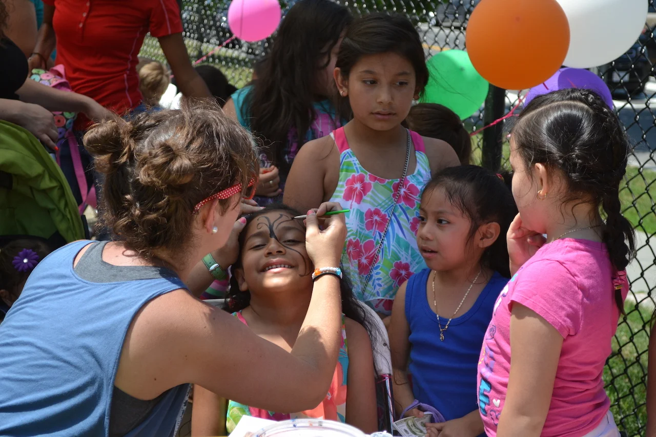 Facepainting is always popular at the Powell Spring Carnival.