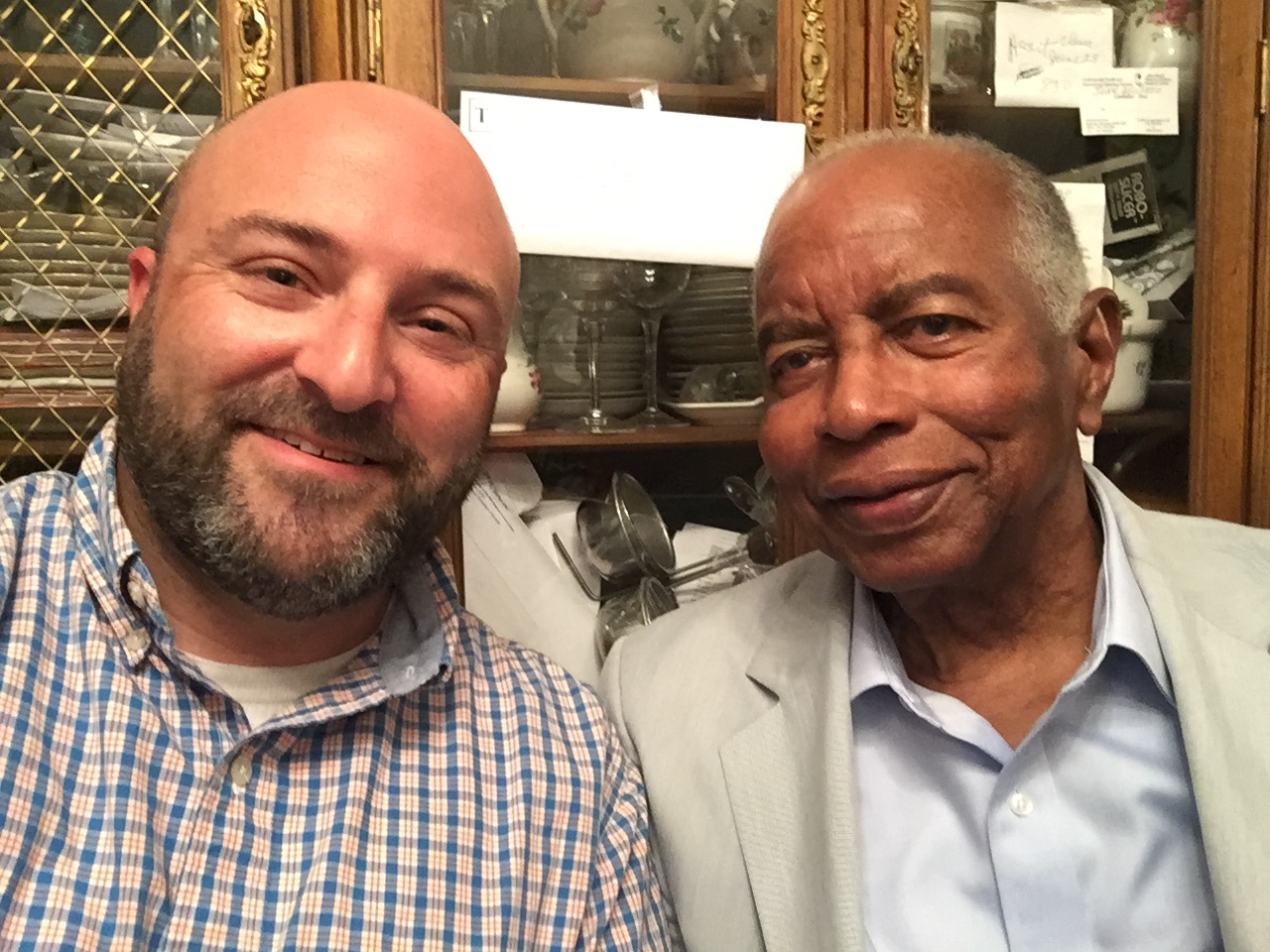   Petworth resident and former ANC 4C Chair Rudolph Harris takes a selfie with Drew. June 27, 2015  