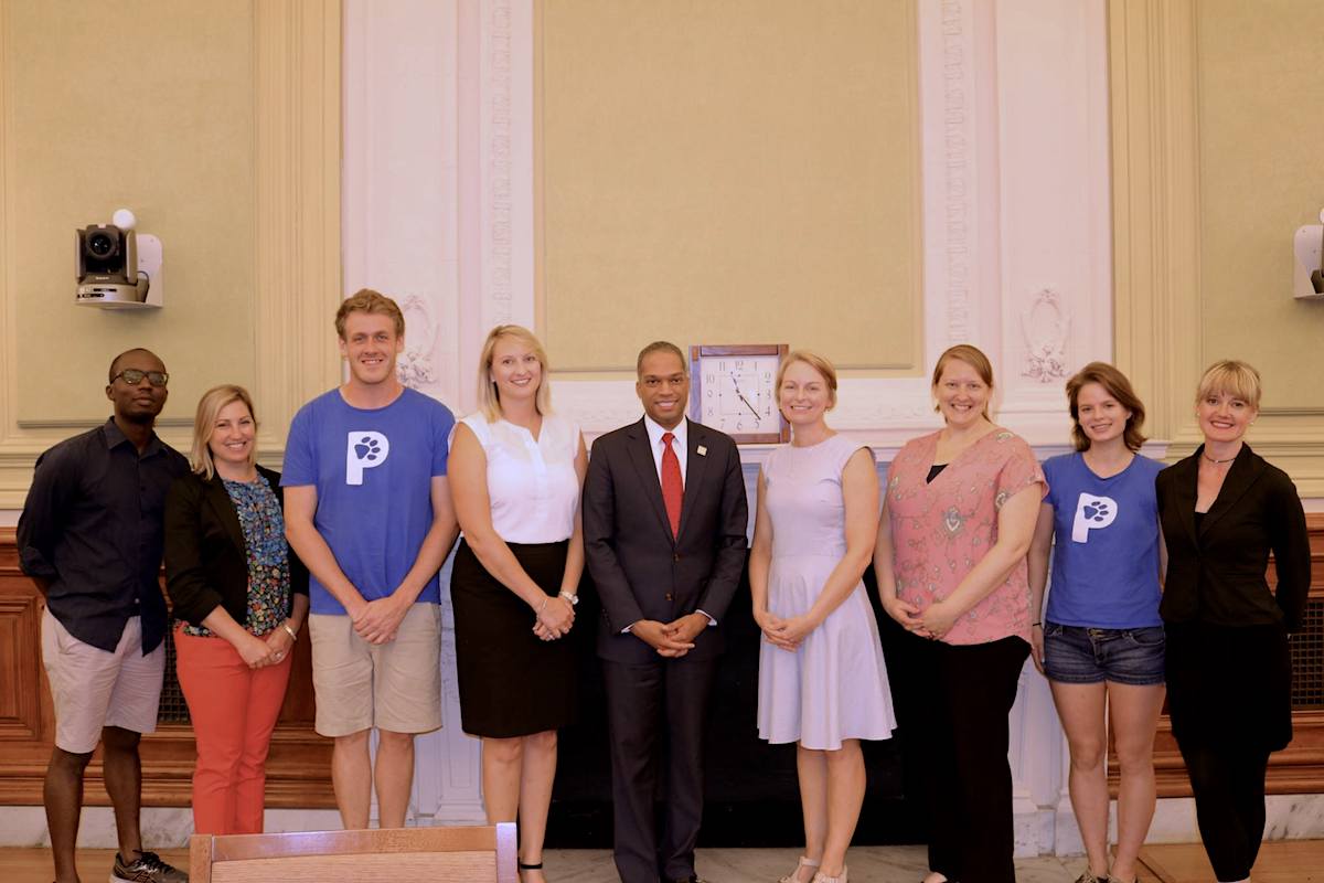 Some of the many residents that advocated for stronger animal welfare laws in DC pose with DC Councilmember Brandon Todd after the passing of new legislation (photo: Brandon Todd)