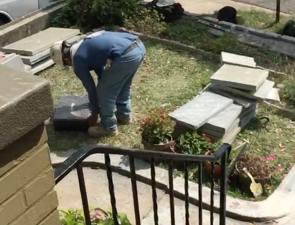 Some of the stone being used by the contractor before it was stolen (photo: Glen Sperling)