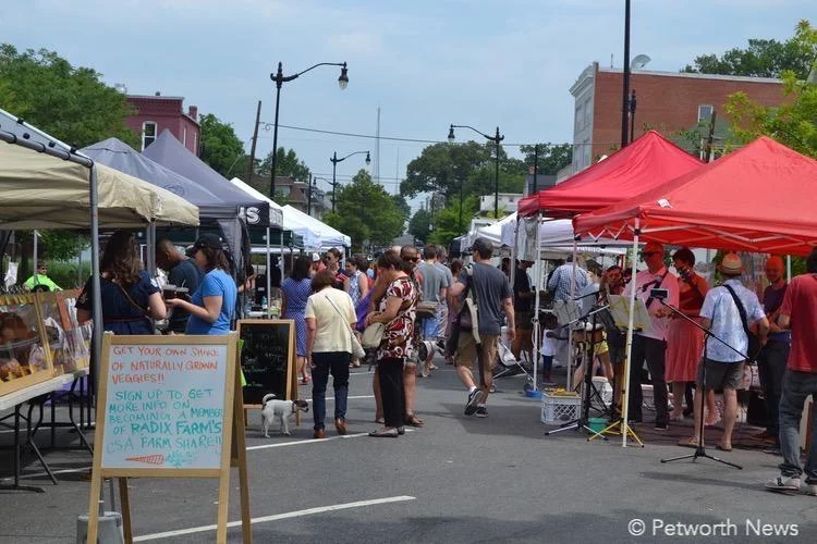 The Petworth Community Farmers Market offers more than vegetables, you'll find breads, fruit, coffee, kids' activities and local musicians, along with WIC/SNAP benefits.