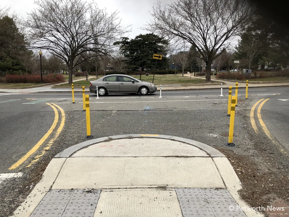 Traffic pylons on Grant Circle