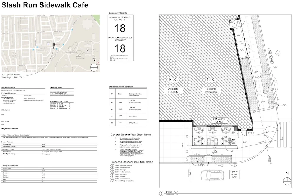Slash Run on Upshur Street is applying for an outdoor seating permit.