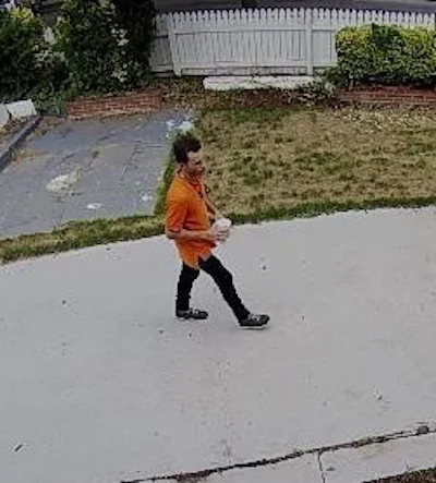 This fellow was caught on camera opening up a neighbor's water spigot and walking away.