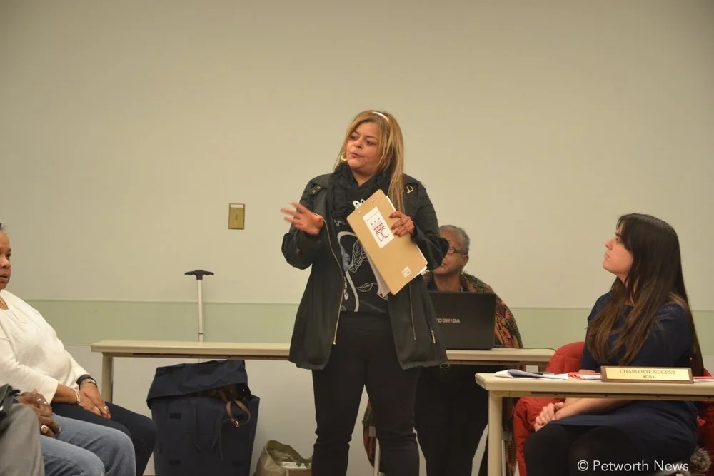 Jasmin Benab presenting at an ANC 4C meeting.