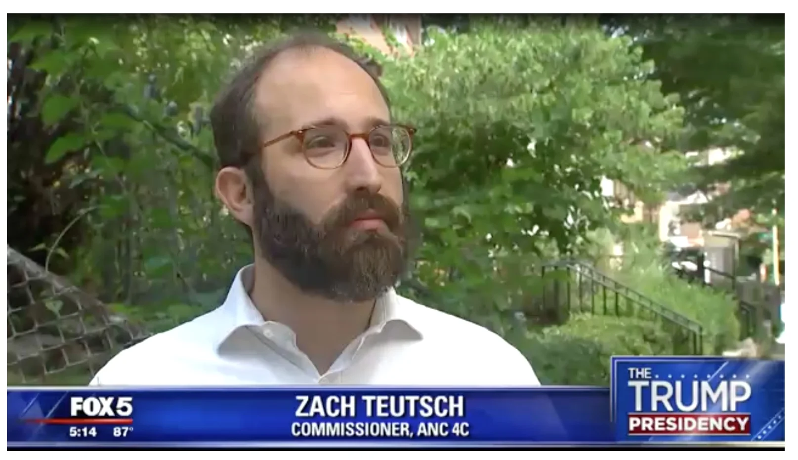 (Screen grab of ANC 4C Commissioner Zach Teutsch speaking to Fox News)